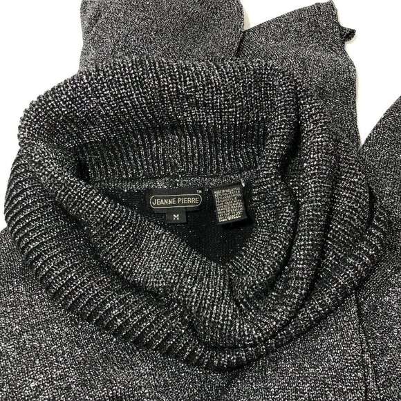 Jeanne Pierre Wool Sweater Lambswool Jumper Women Size M Cowl Mock Metallic Y2K - Picture 11 of 12